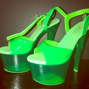 Neon Green Heel Tinted Platform